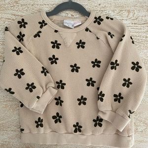 Zara Floral Waffle Knit Shirt